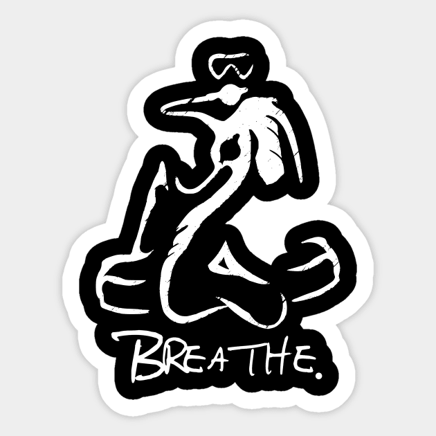 Breathe (white) Sticker by Lonely_Busker89